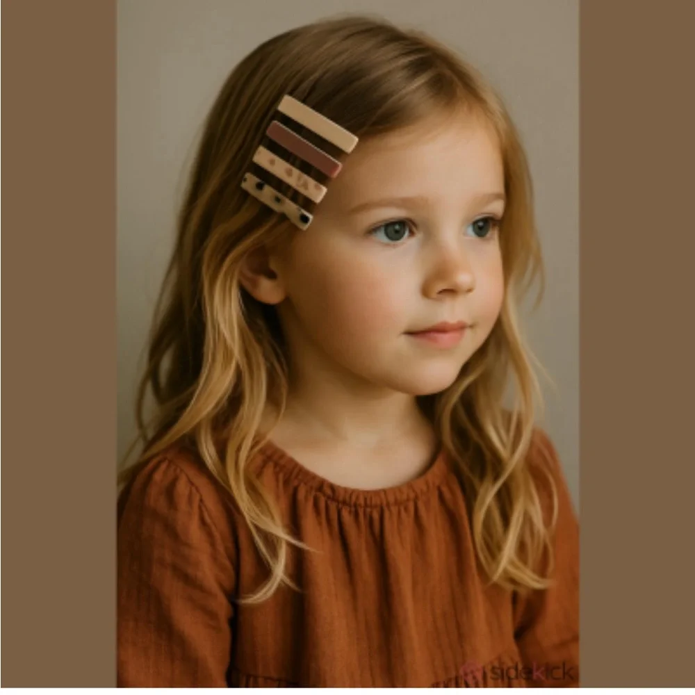 Rylee + Cru Girls’ Tortoise/Marble Slider Barrette Clips—9pk